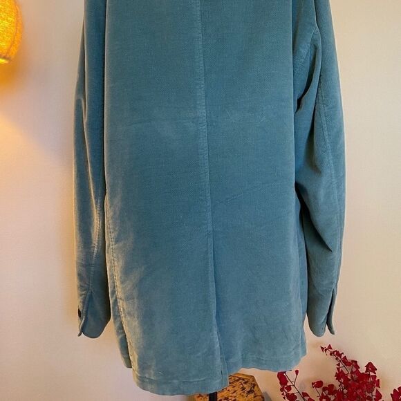 JIL SANDER Relaxed fit, soft robin's-egg-blue cotton velvet blazer Size: EU 52 - Picture 11 of 11